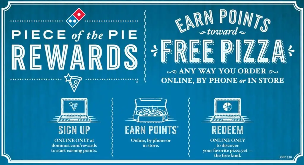 Domino's creates a loyalty marketing campaign for customers by collecting points that can later be exchanged for various bonuses.