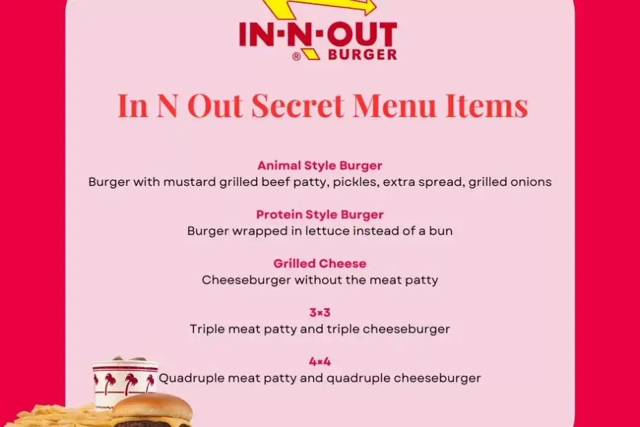In-N-Out's secret menu list