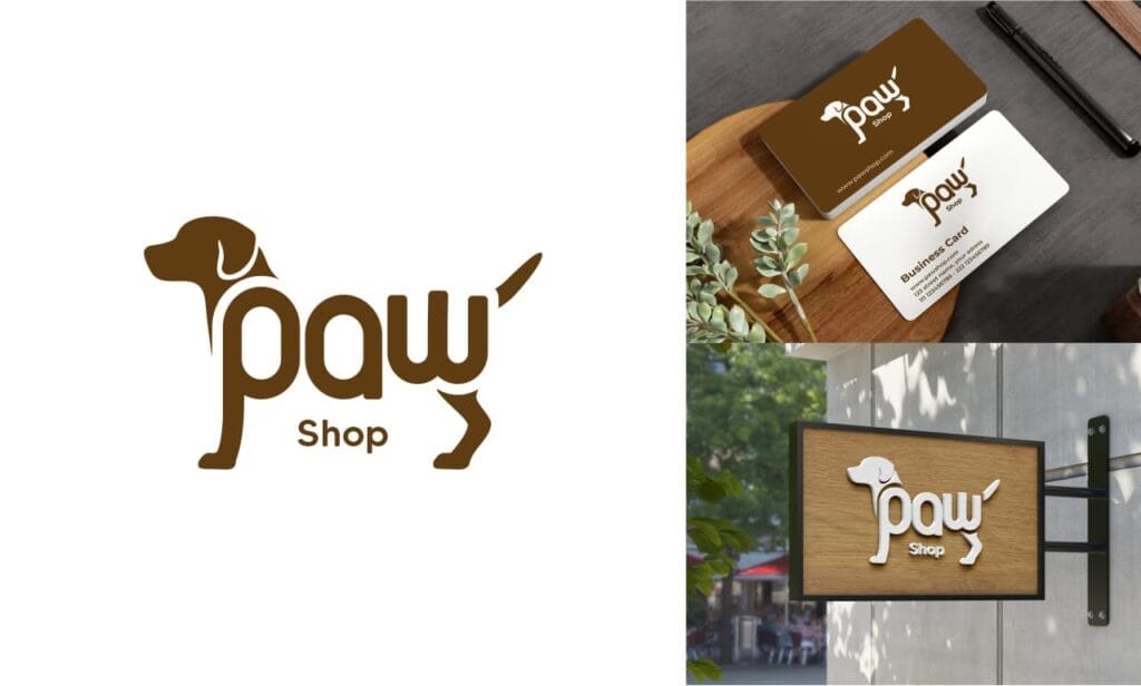 Mini brand guide for pet shops that has a design with contrasting colors