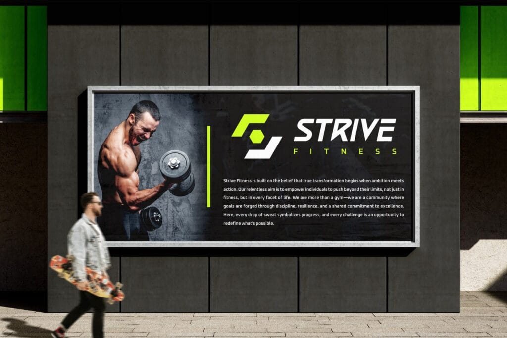 Branding design for Strive gym by Koalart Creative, a branding agency for small business