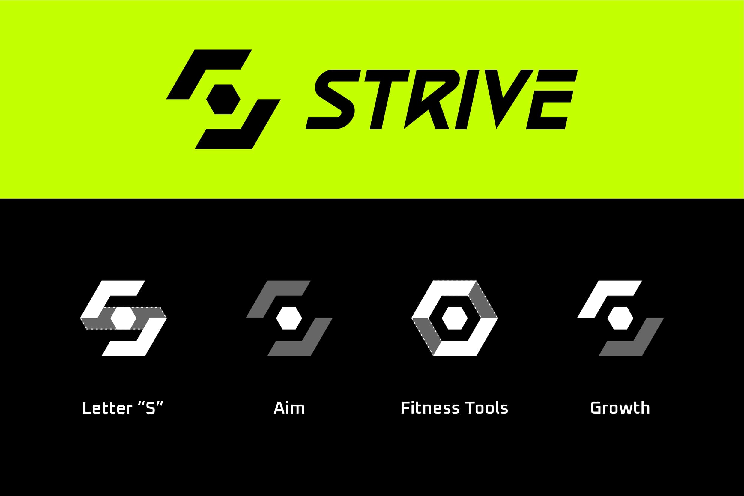 Branding design for Strive gym by Koalart Creative, a branding agency for small business