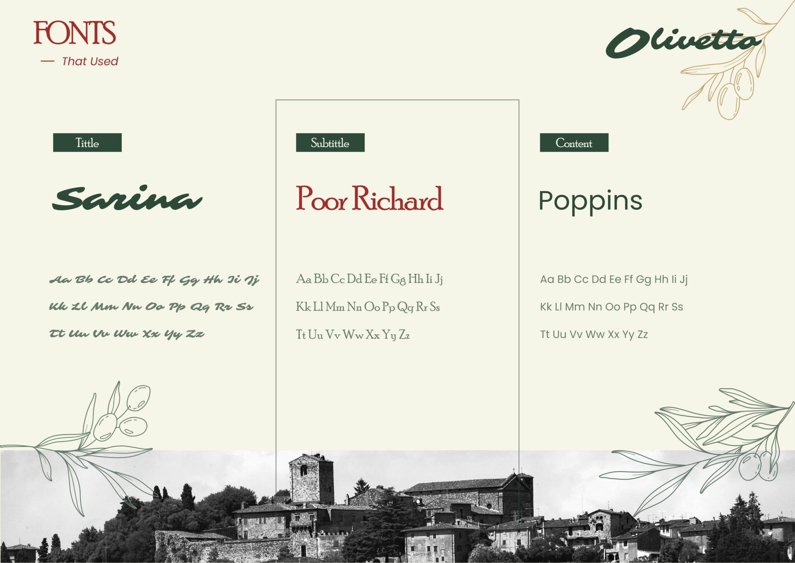 Branding project for Olivetto Italian-American restaurant by Koalart Creative, a branding agency for small business
