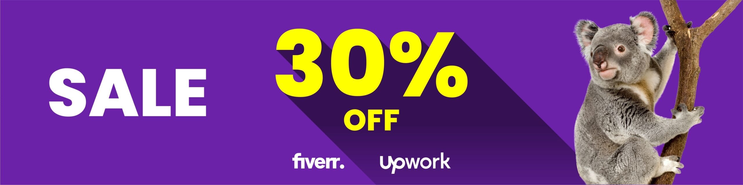30% discount promo by Koalart Creative on Fiverr and Upwork – branding agency for small business