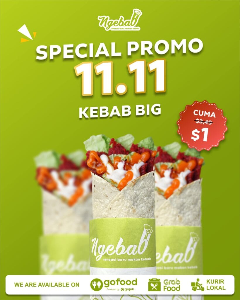 Modern and bold social media visuals for Ngebab by Koalart Creative, branding agency for small business