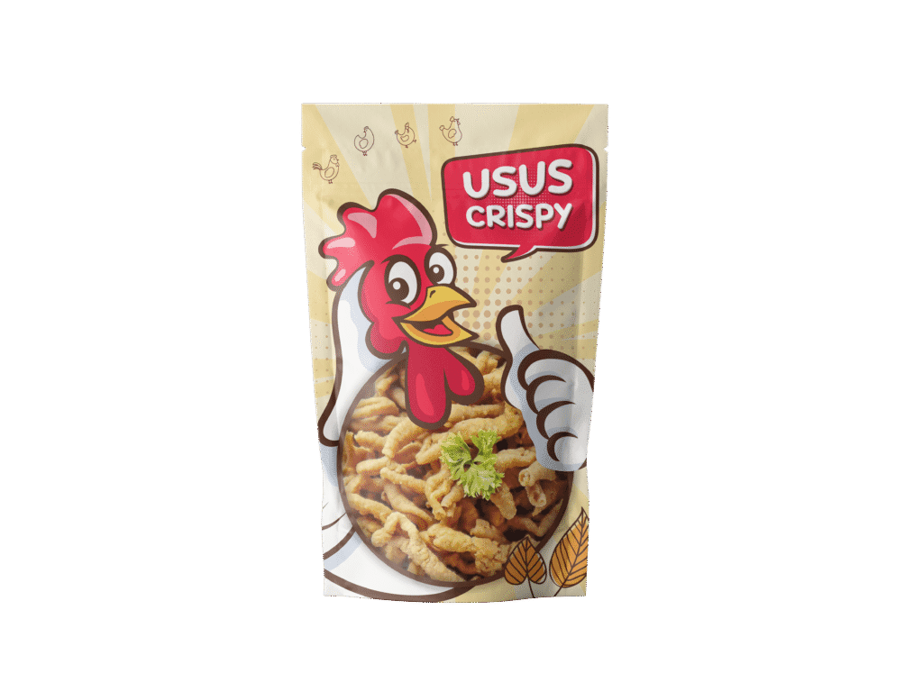 Packaging design project for Usus Crispy by Koalart Creative, branding agency for small business