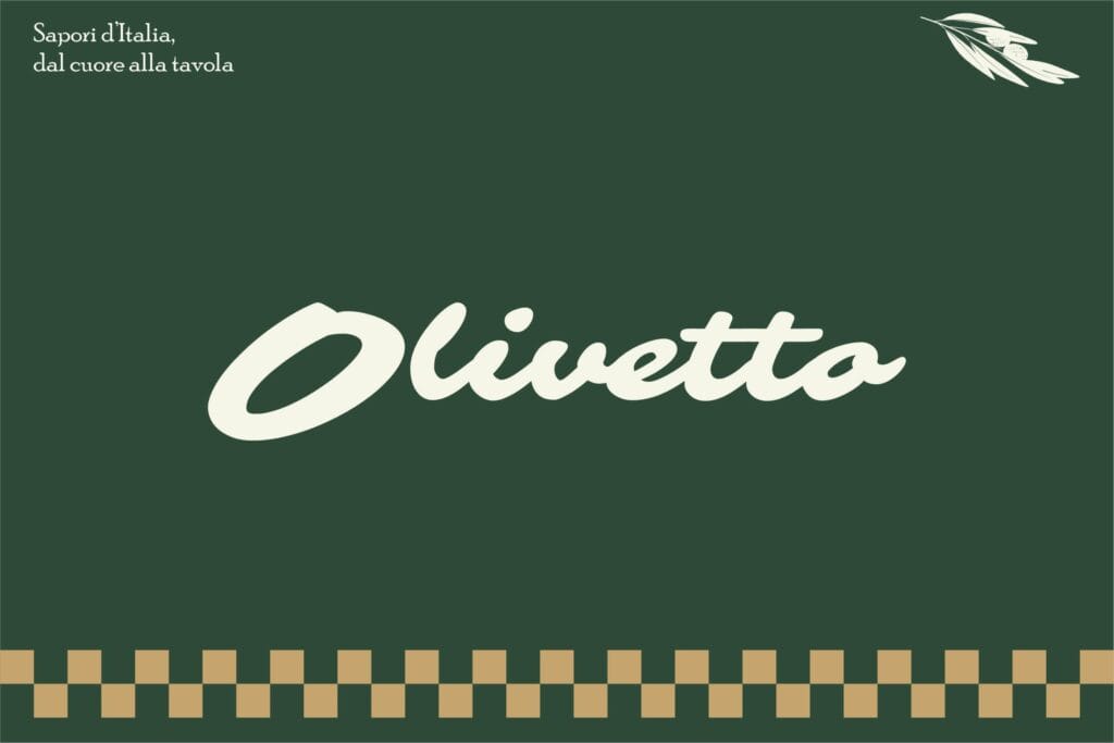 Olivetto restaurant branding project by branding agency for small business