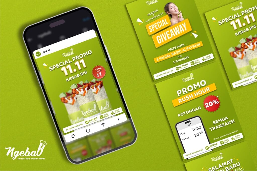 Social media design for Ngebab by branding agency for small business