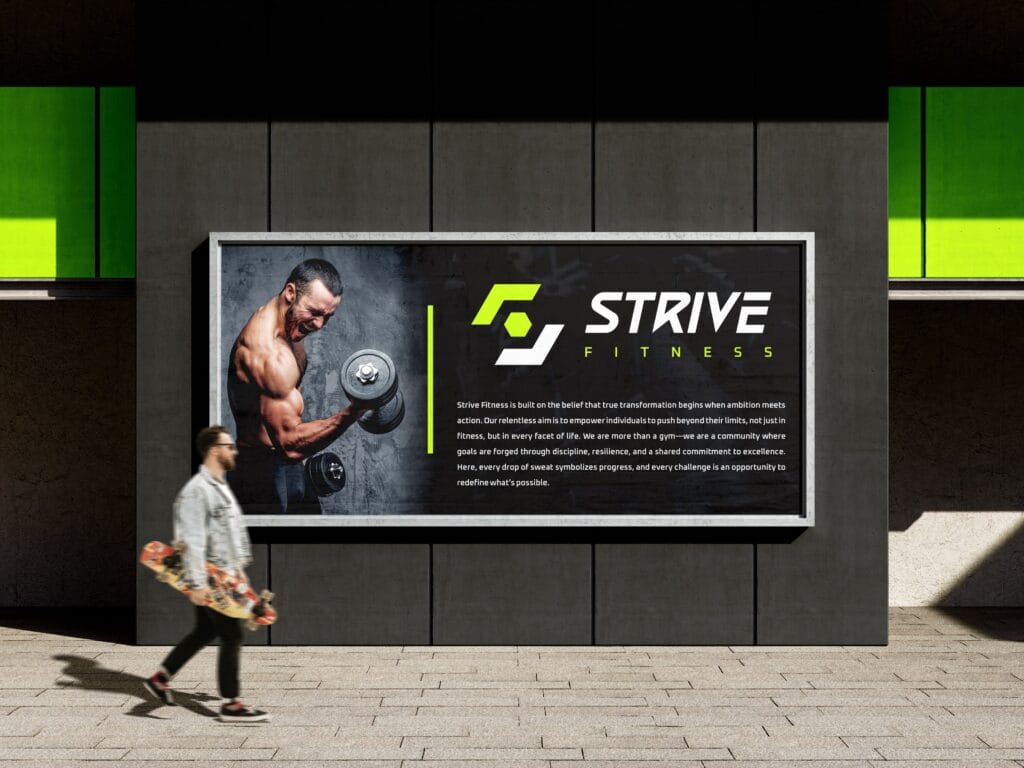 Strive gym branding banner design by Koalart Creative – branding agency for small business