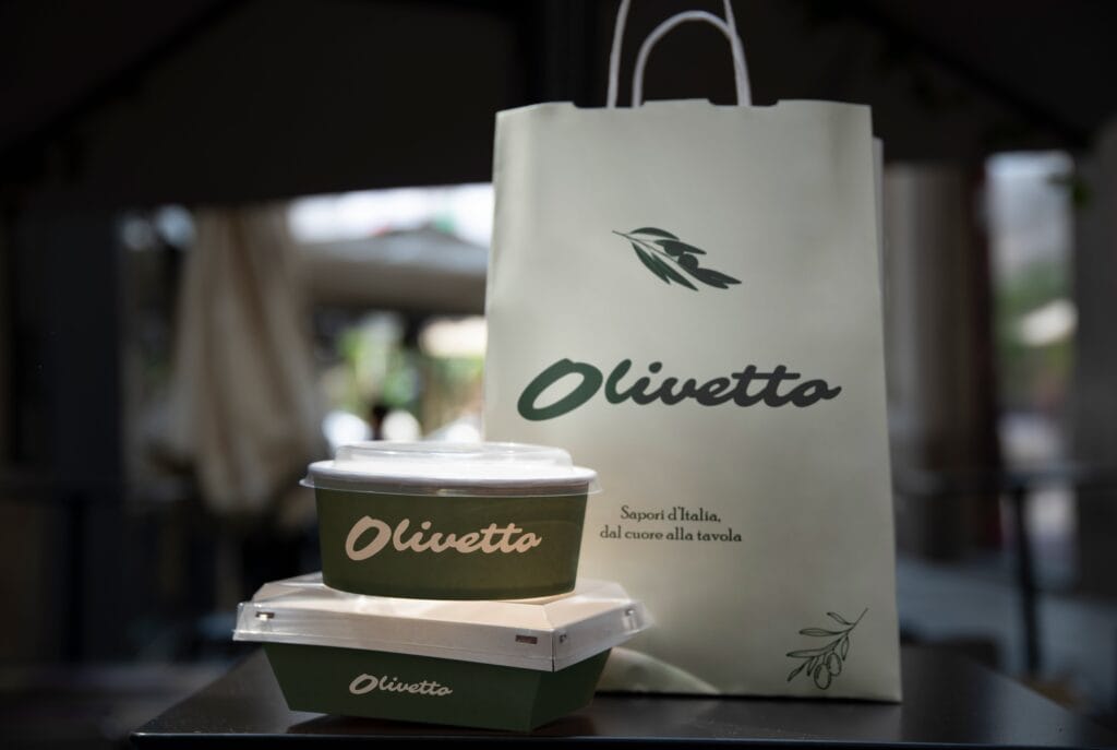 Branded packaging and stationery design for Olivetto by Koalart Creative, a branding agency for small business