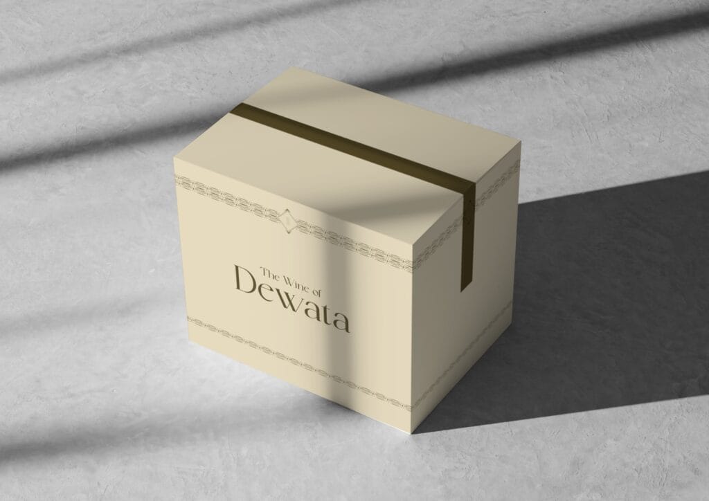 Elegant wine packaging design for Dewata Wine by Koalart Creative, branding agency for small business
