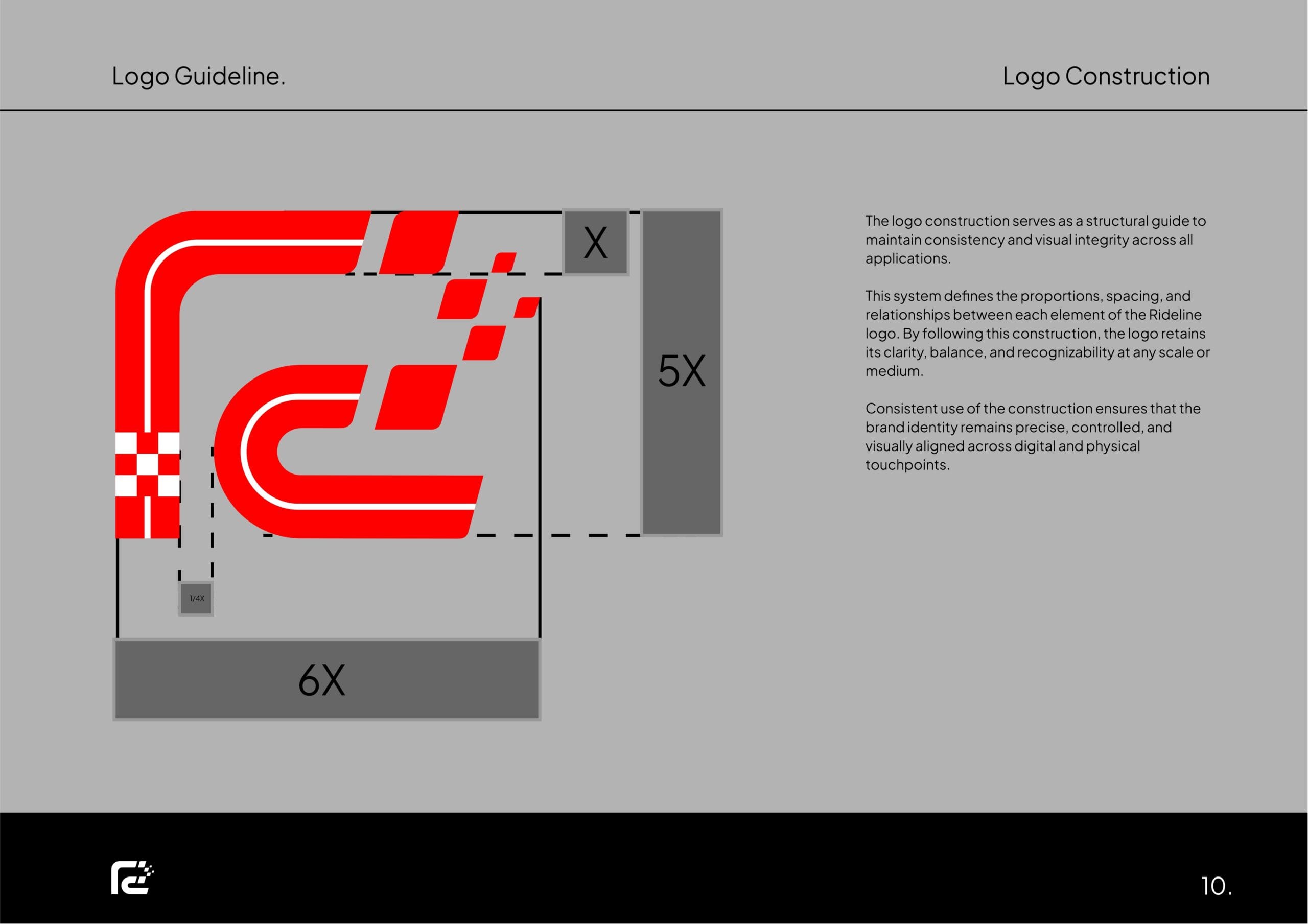 Rideline helmet and apparel branding project by a branding agency for small business.