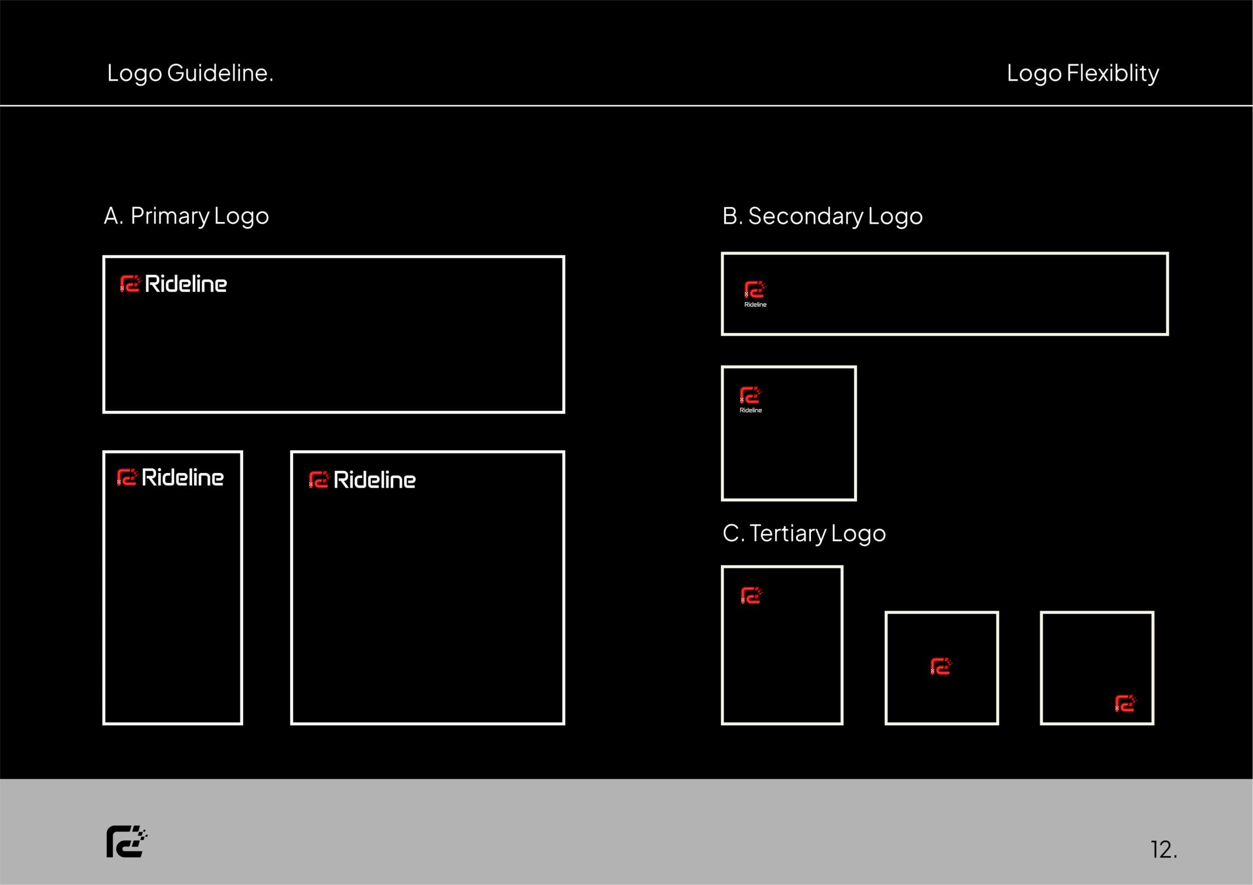Rideline helmet and apparel branding project by a branding agency for small business.