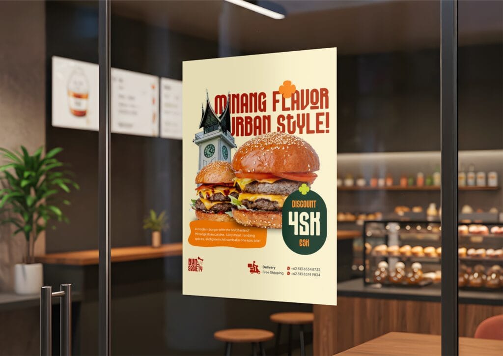 Bun Society restaurant branding project by a branding agency for small business.