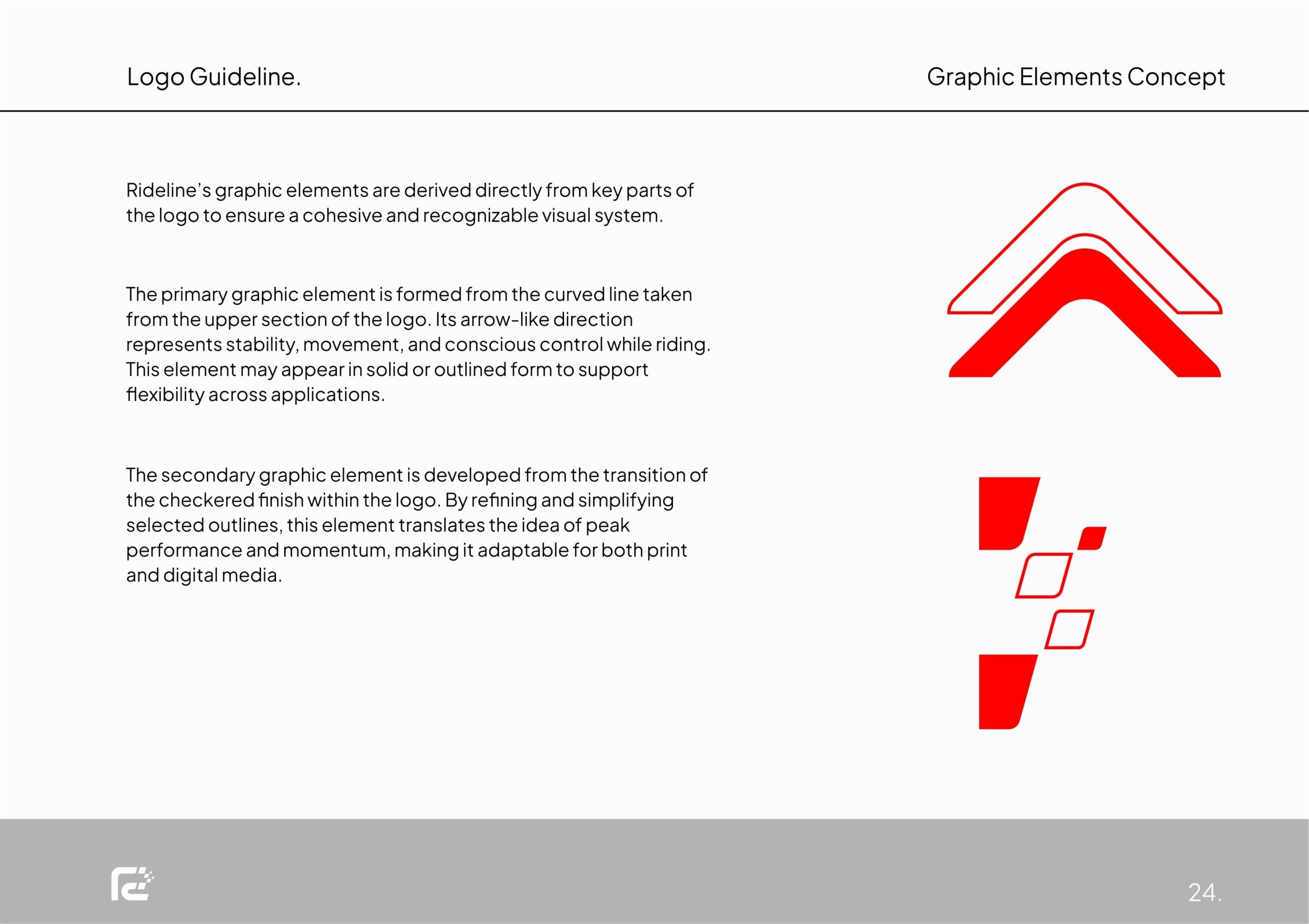 Rideline helmet and apparel branding project by a branding agency for small business.