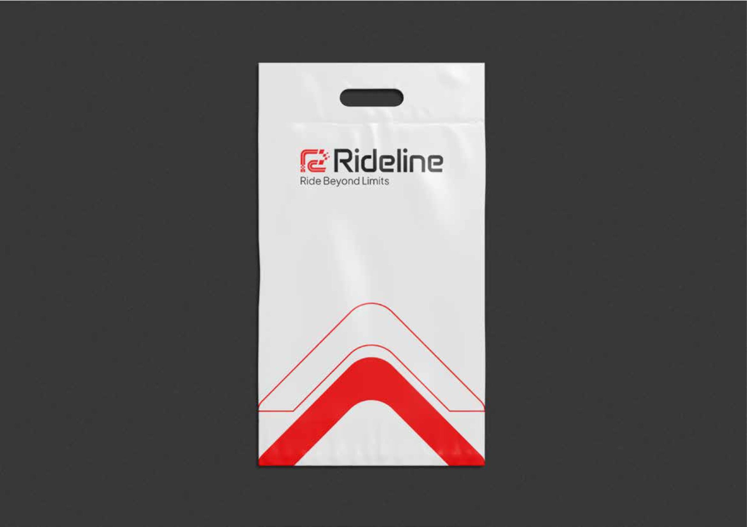 Rideline helmet and apparel branding project by a branding agency for small business.