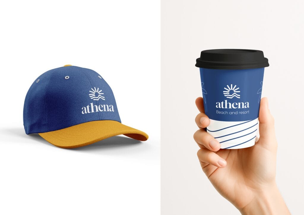 Athena Beach & Resort branding project by Koalart Creative, a branding agency for small business.