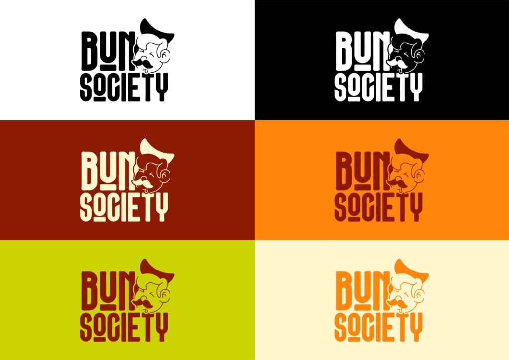 Bun Society restaurant branding project by a branding agency for small business.