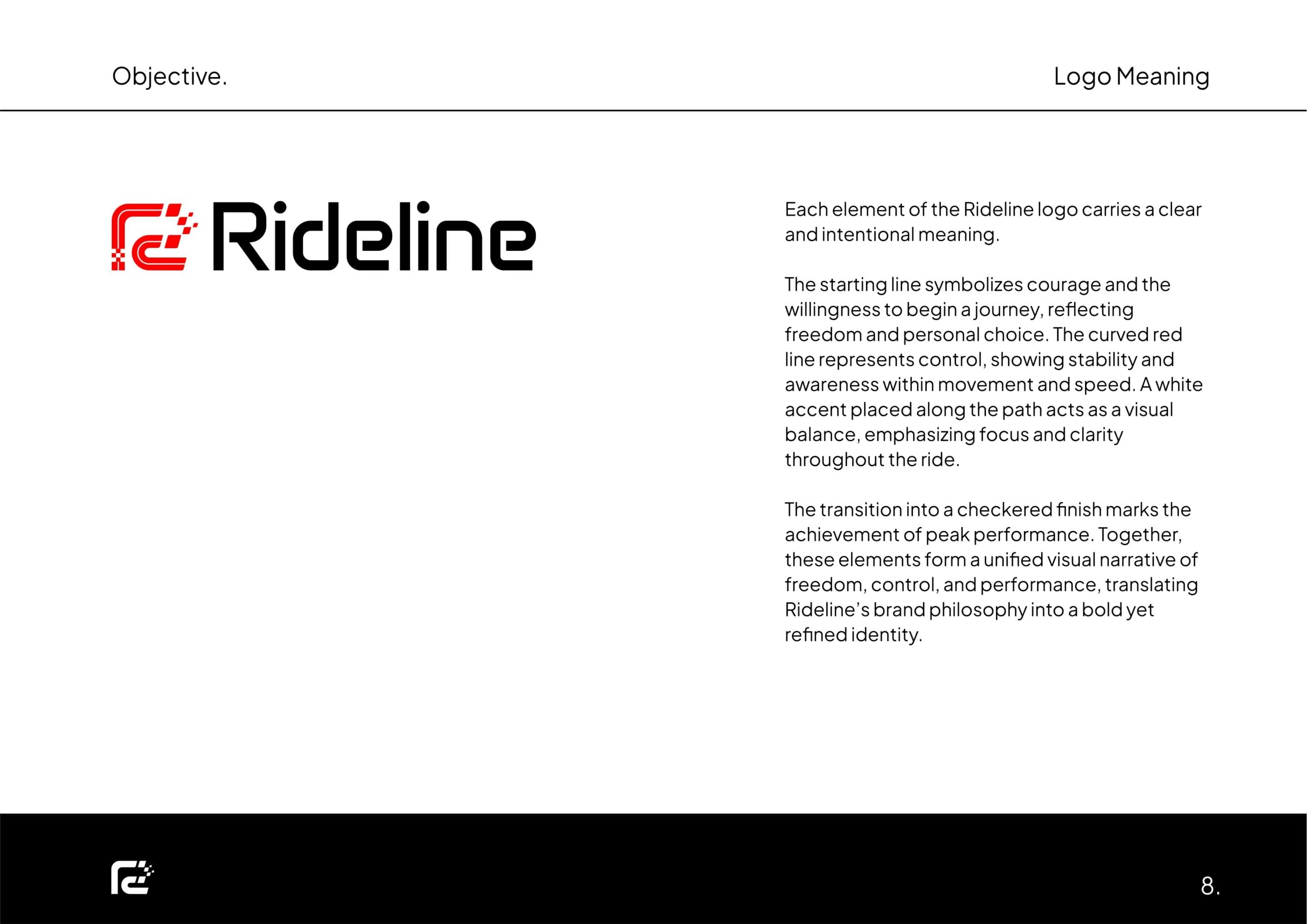 Rideline helmet and apparel branding project by a branding agency for small business.