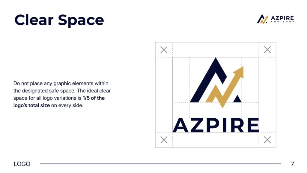 Azpire Advisory brand identity project by a branding agency for small business.