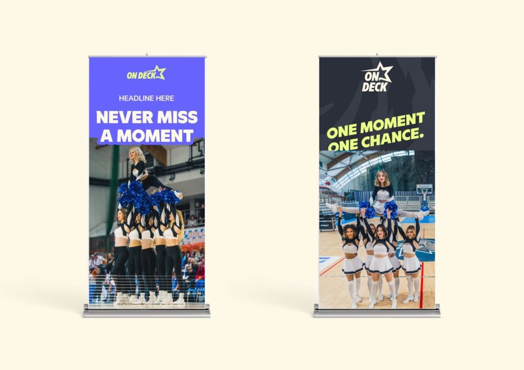 On Deck cheerleading schedule platform branding by Koalart Creative, a branding agency for small business