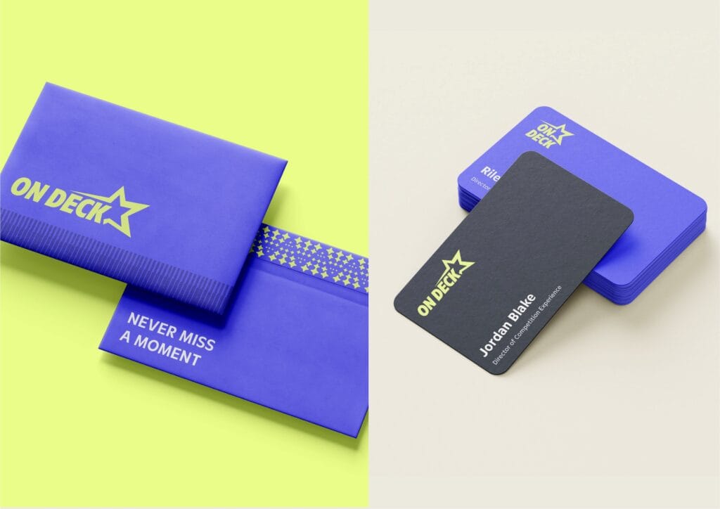 On Deck cheerleading schedule platform branding by Koalart Creative, a branding agency for small business