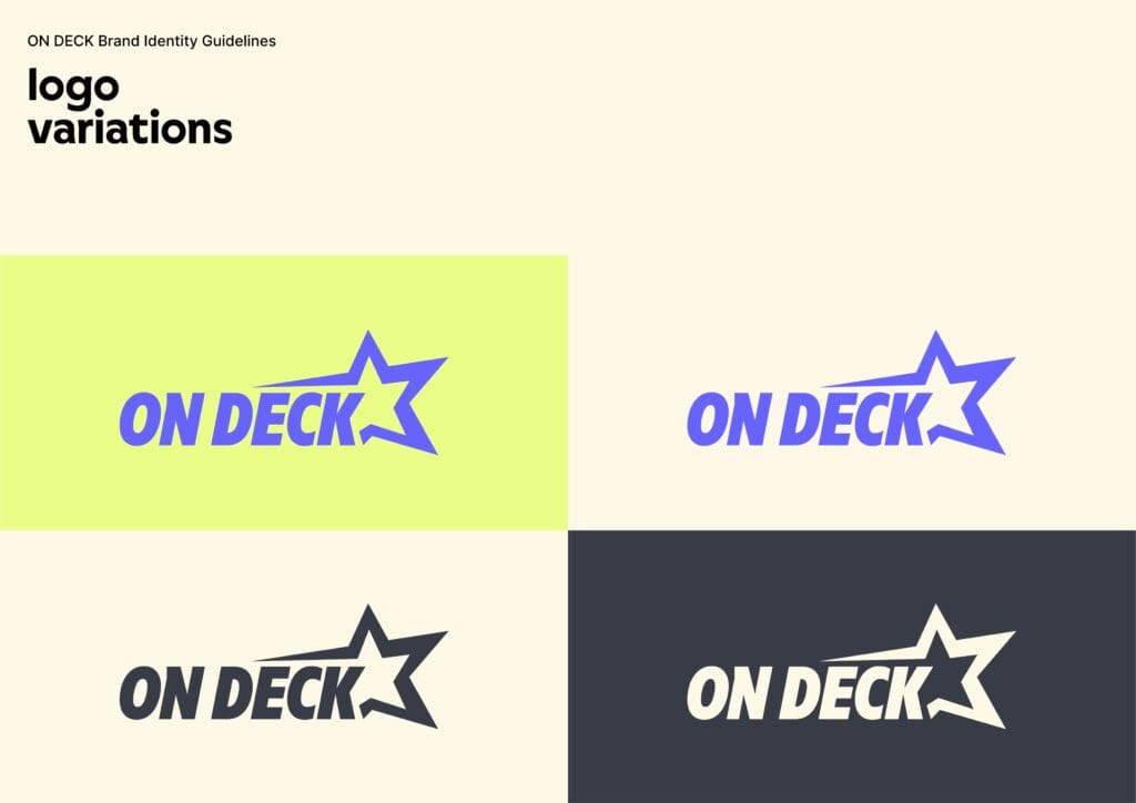 On Deck cheerleading schedule platform branding by Koalart Creative, a branding agency for small business