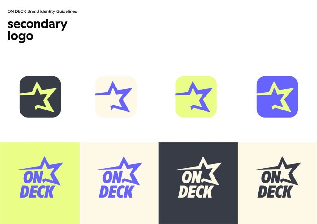 On Deck cheerleading schedule platform branding by Koalart Creative, a branding agency for small business