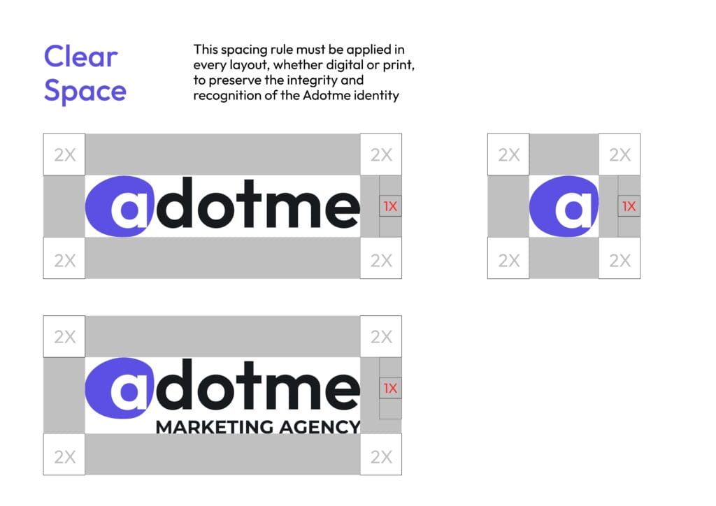 Modern marketing agency brand identity design with clean logo design, visual identity, and digital branding elements.
