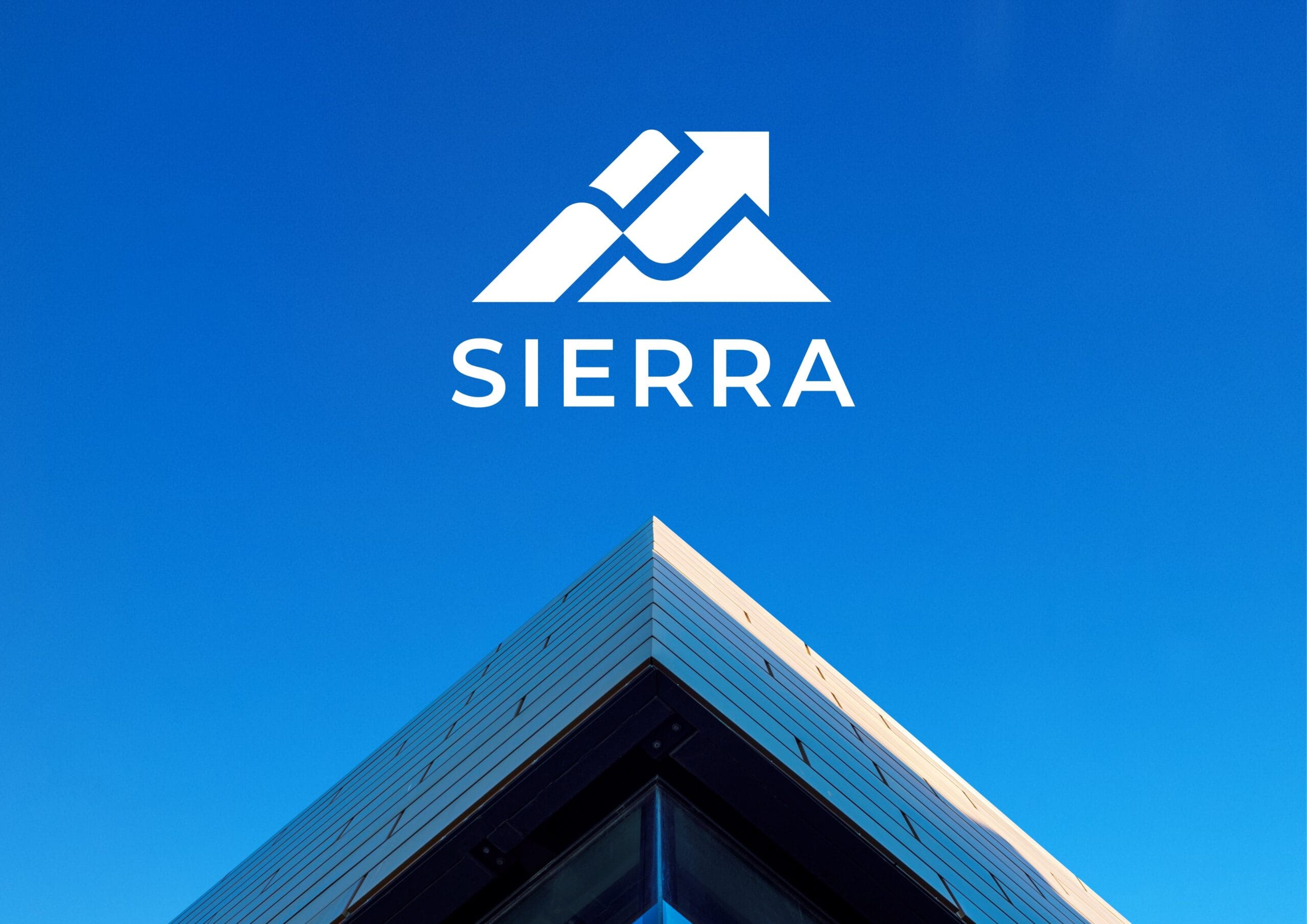 Sierra Revenue Partners healthcare RCM logo and brand identity with mountain and arrow design