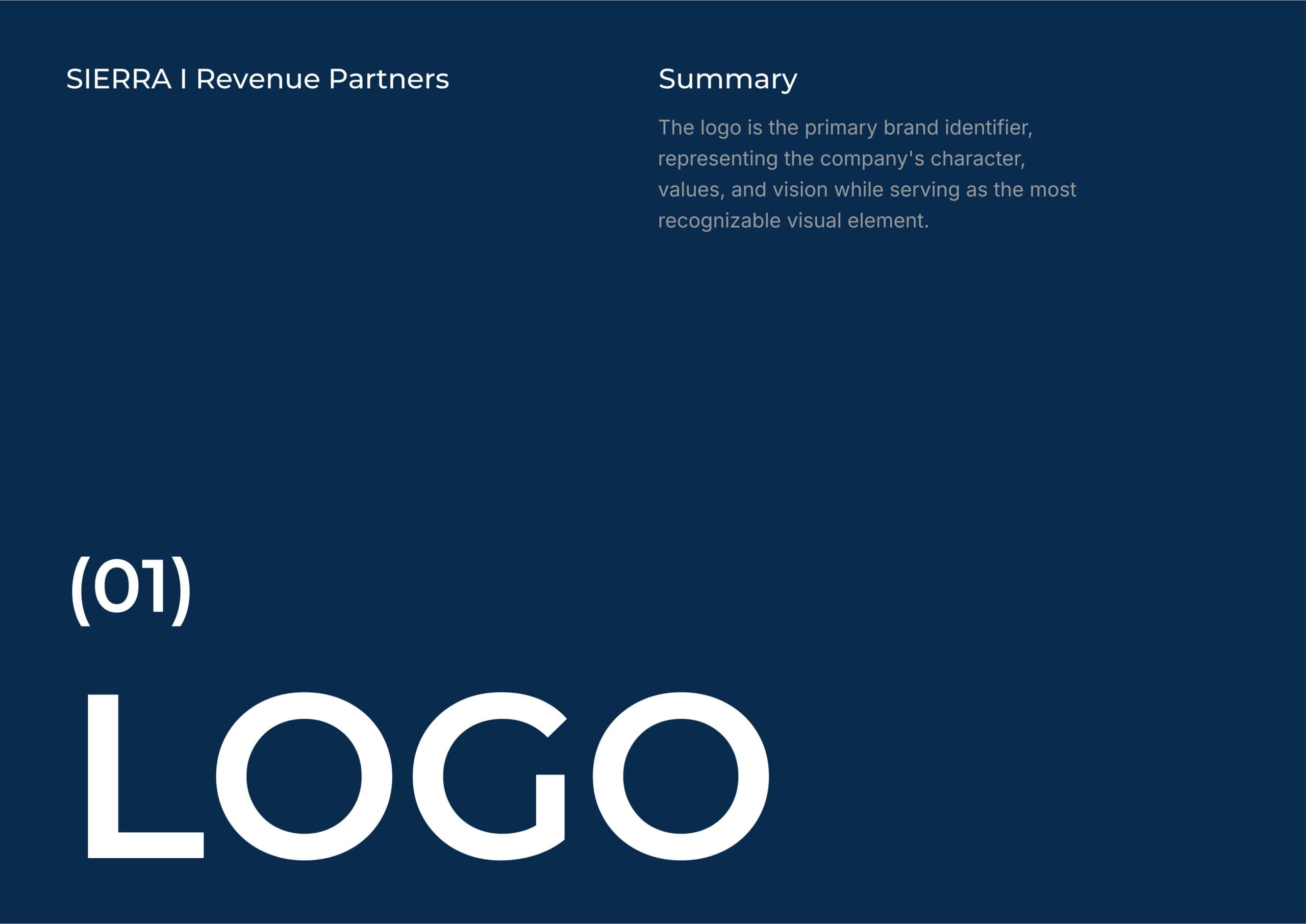 Sierra Revenue Partners healthcare RCM logo and brand identity with mountain and arrow design