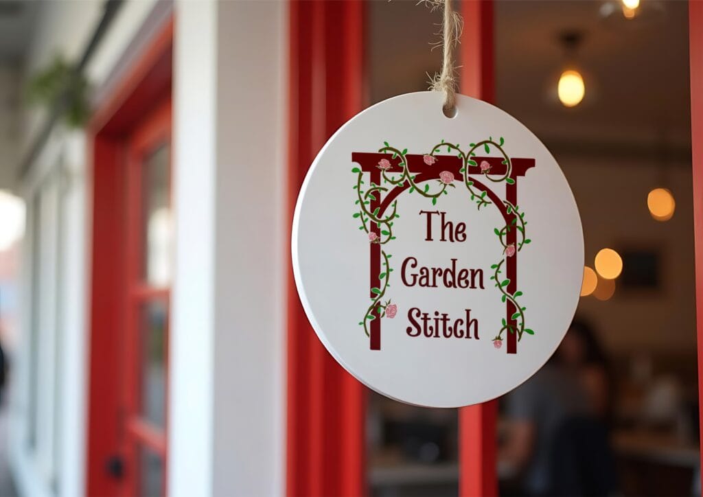 The Garden Stitch garden-inspired logo and brand identity.