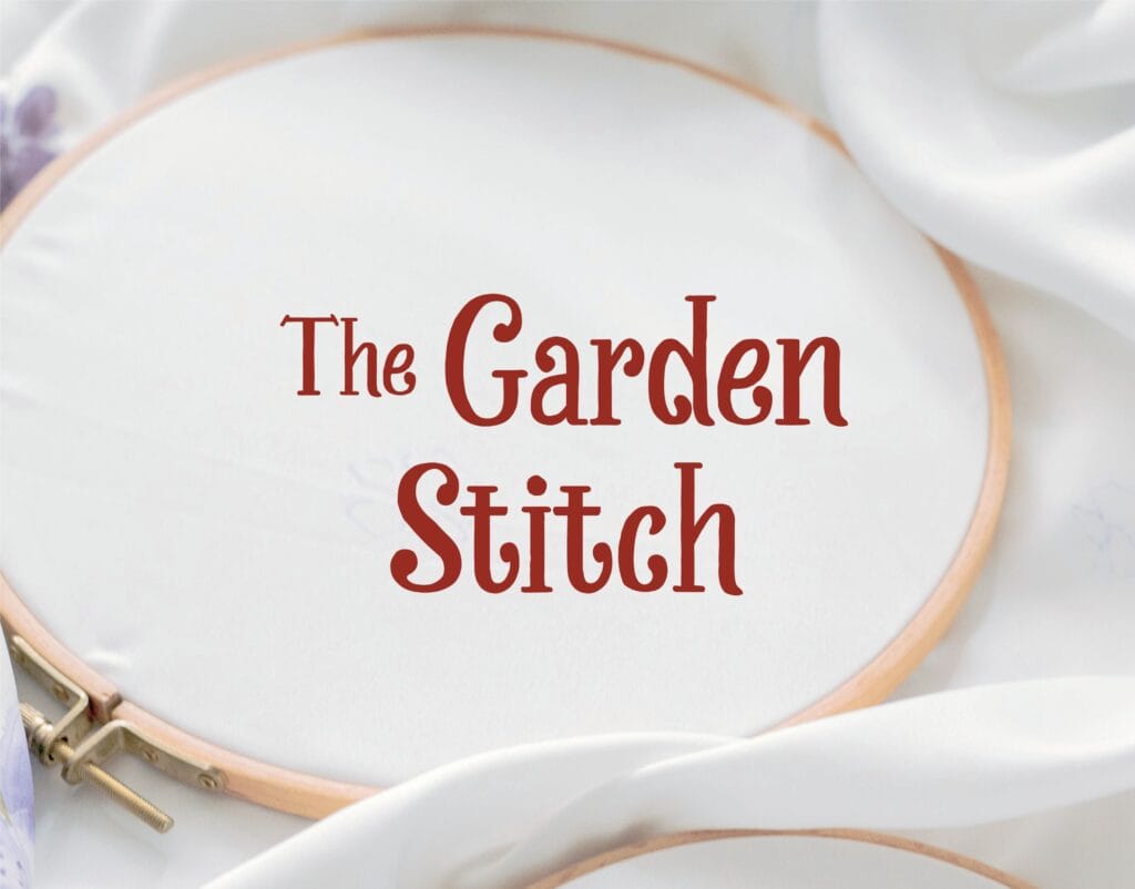 The Garden Stitch garden-inspired logo and brand identity.