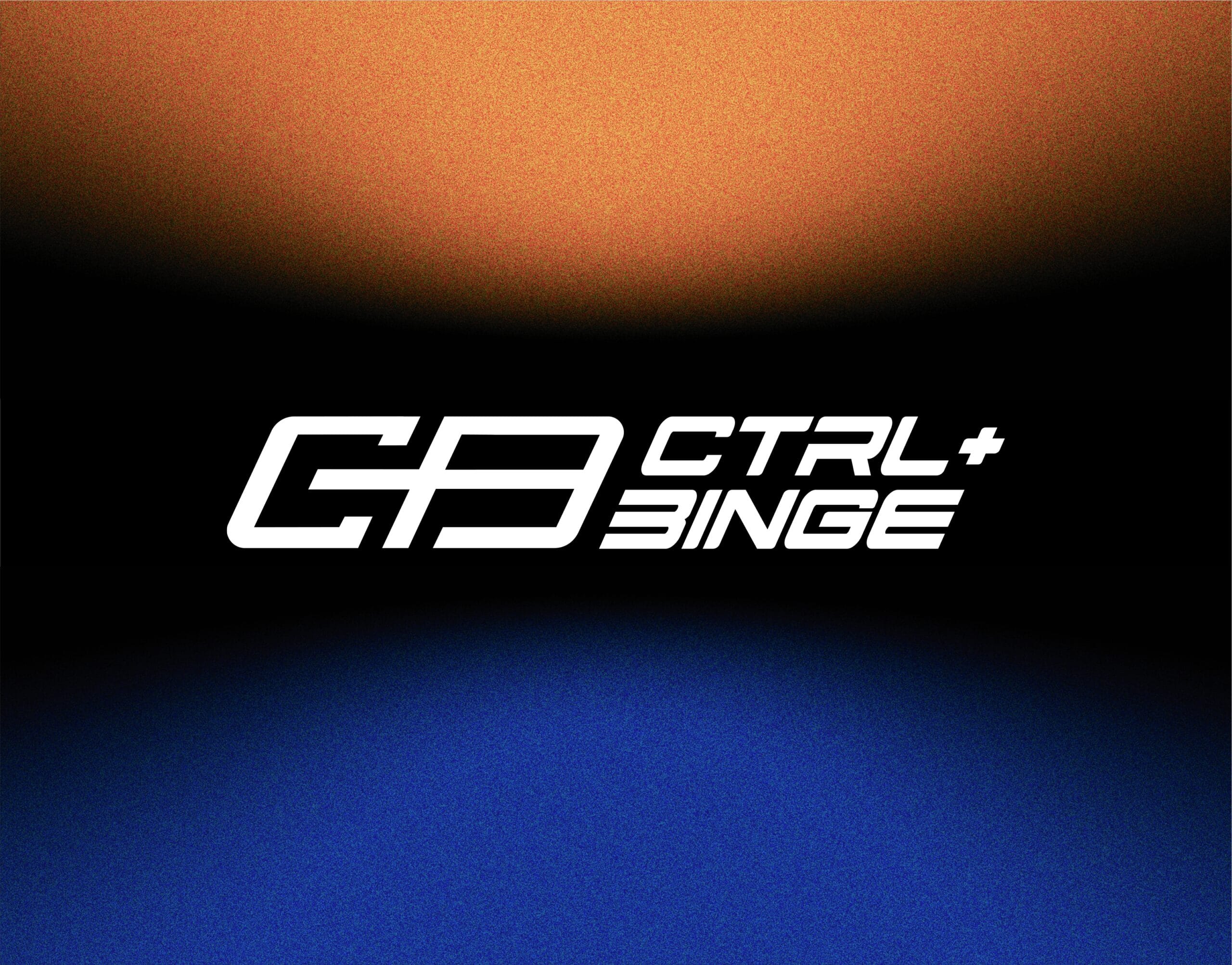 Ctrl+Binge entertainment brand identity with screen-inspired logo and bold typography.