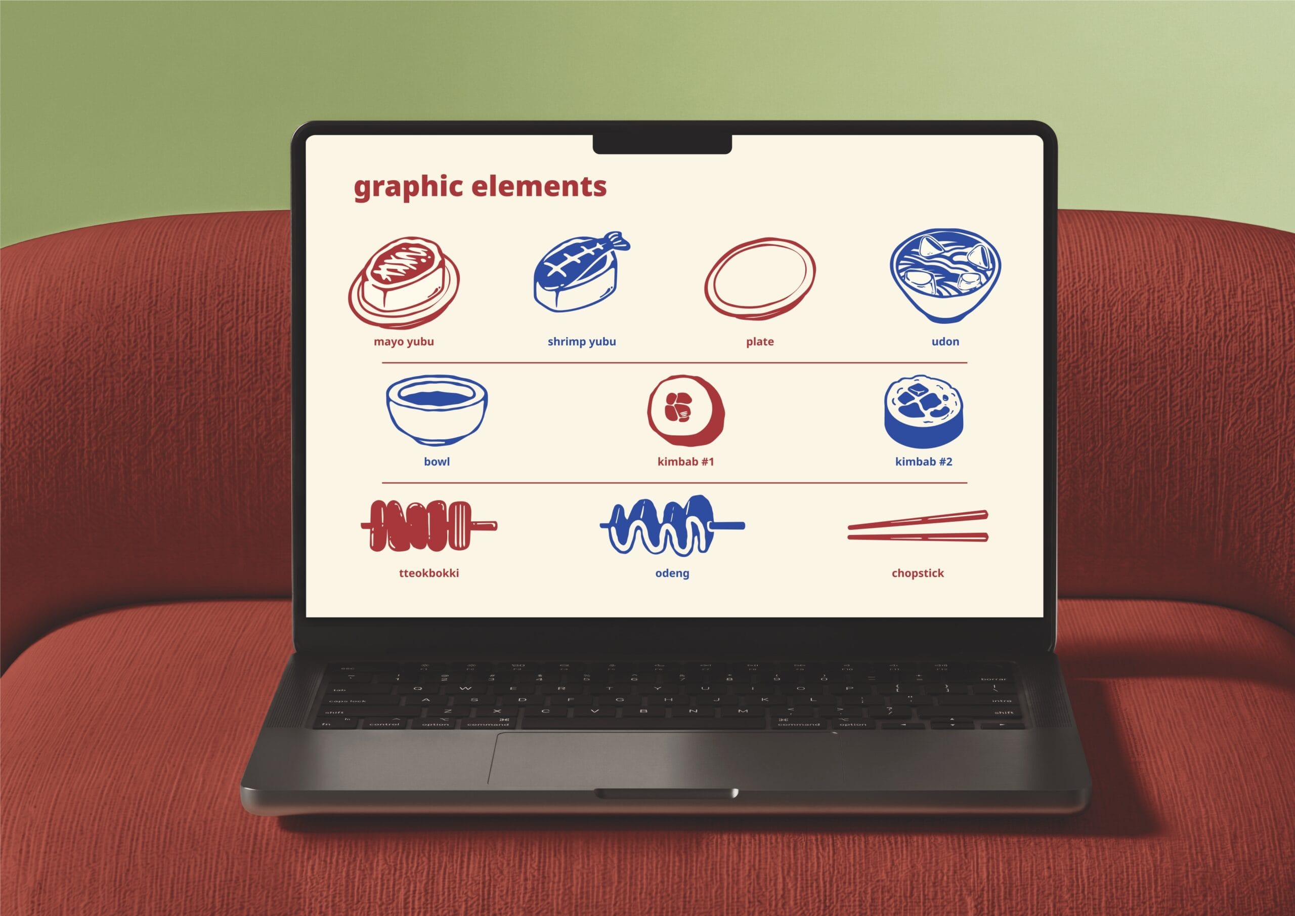 Yubu Seoul Korean restaurant branding with custom logo and food illustrations
