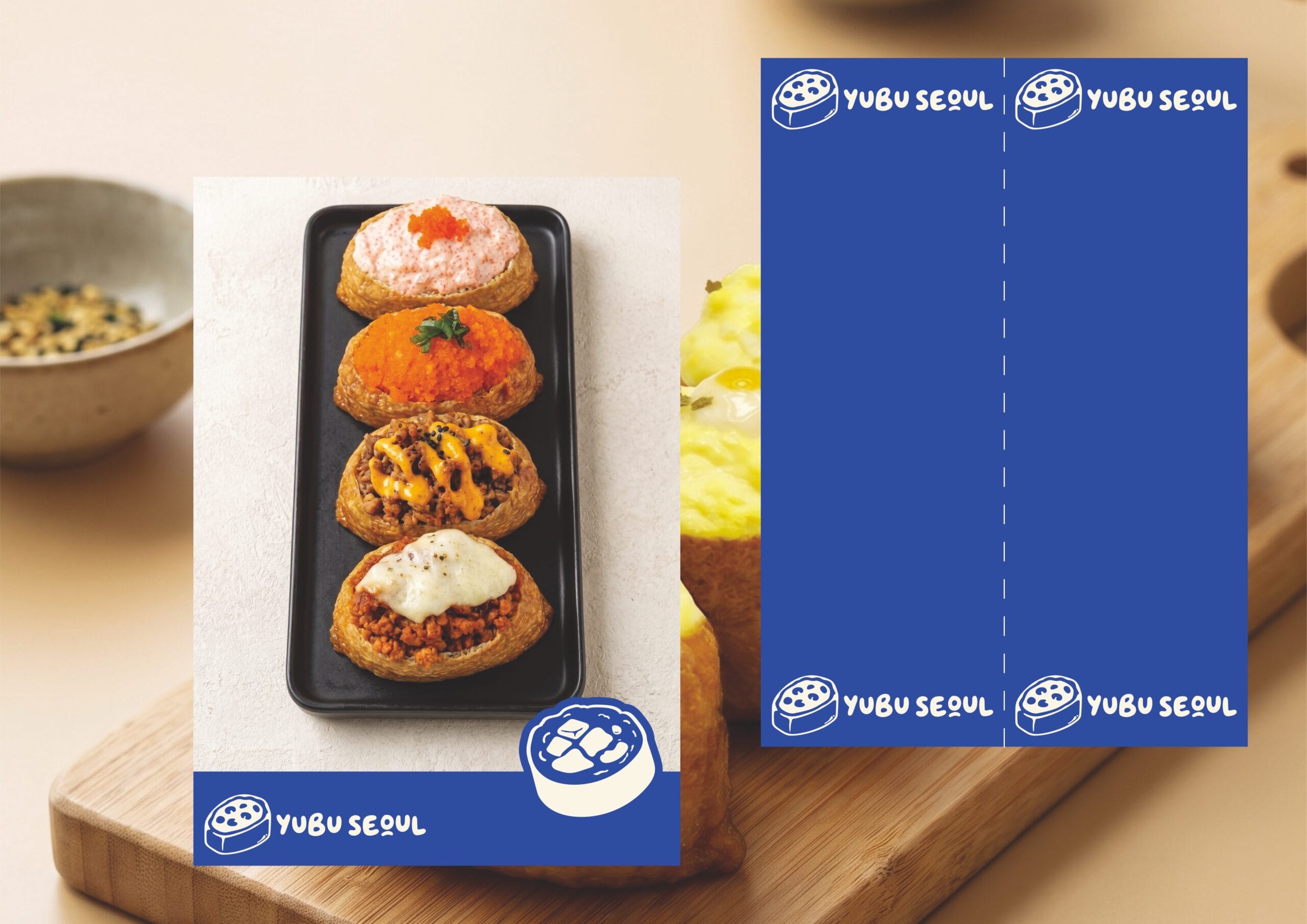 Yubu Seoul Korean restaurant branding with custom logo and food illustrations