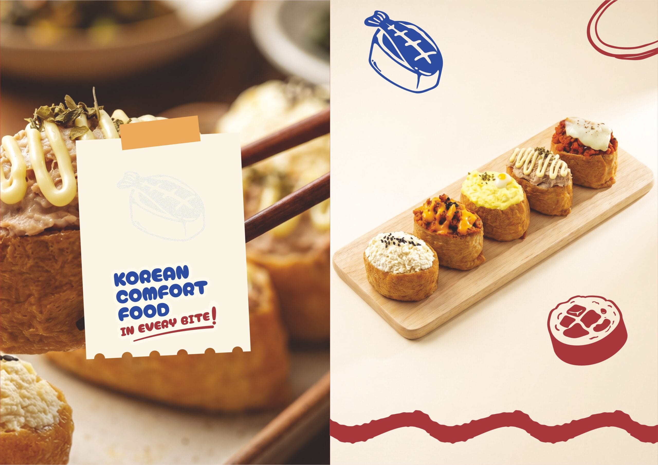Yubu Seoul Korean restaurant branding with custom logo and food illustrations
