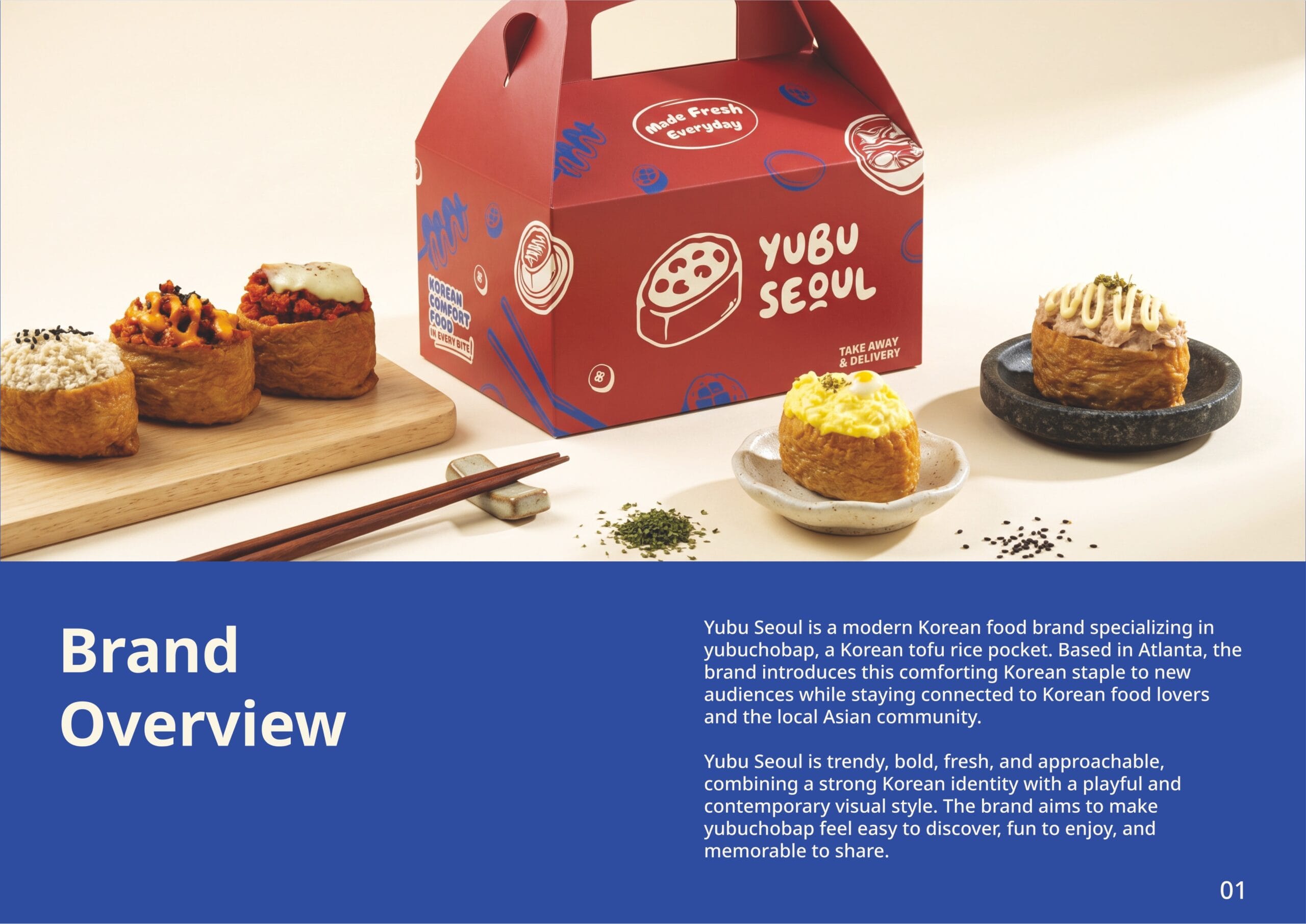 Yubu Seoul Korean restaurant branding with custom logo and food illustrations