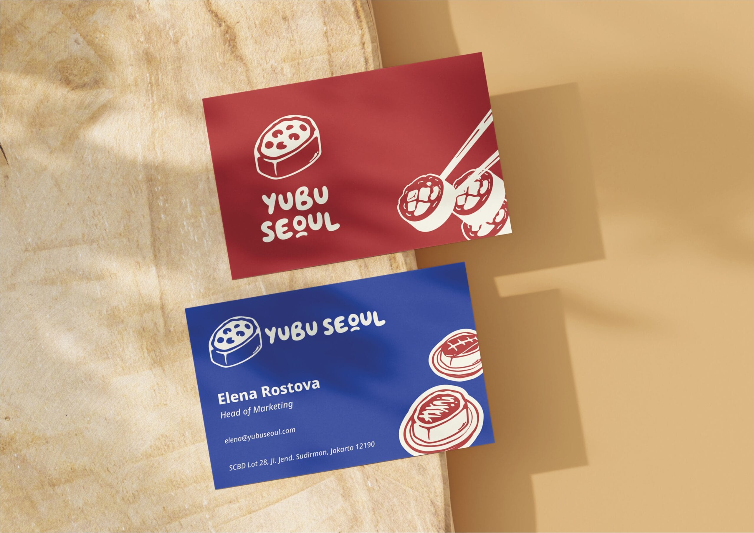 Yubu Seoul Korean restaurant branding with custom logo and food illustrations