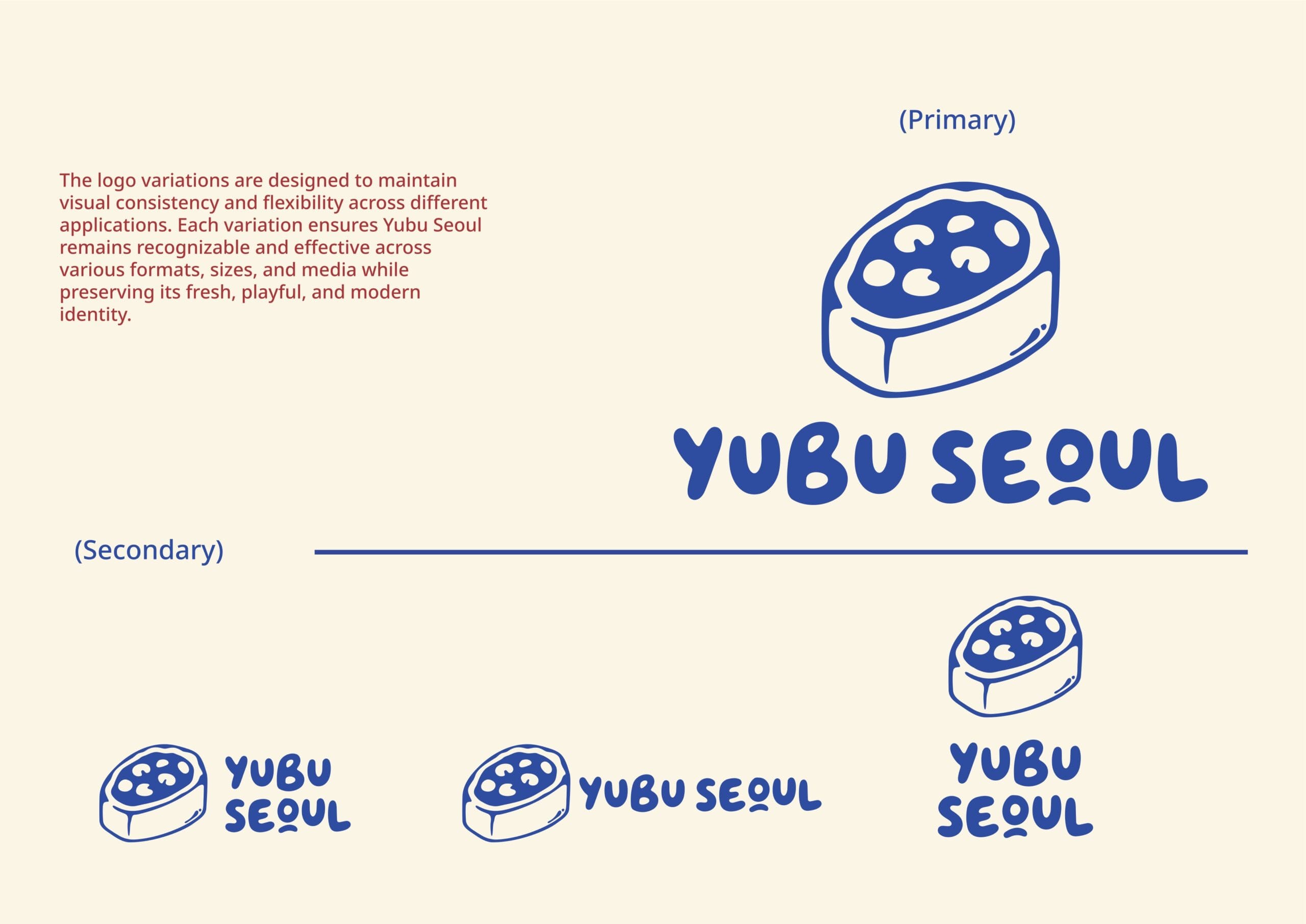 Yubu Seoul Korean restaurant branding with custom logo and food illustrations