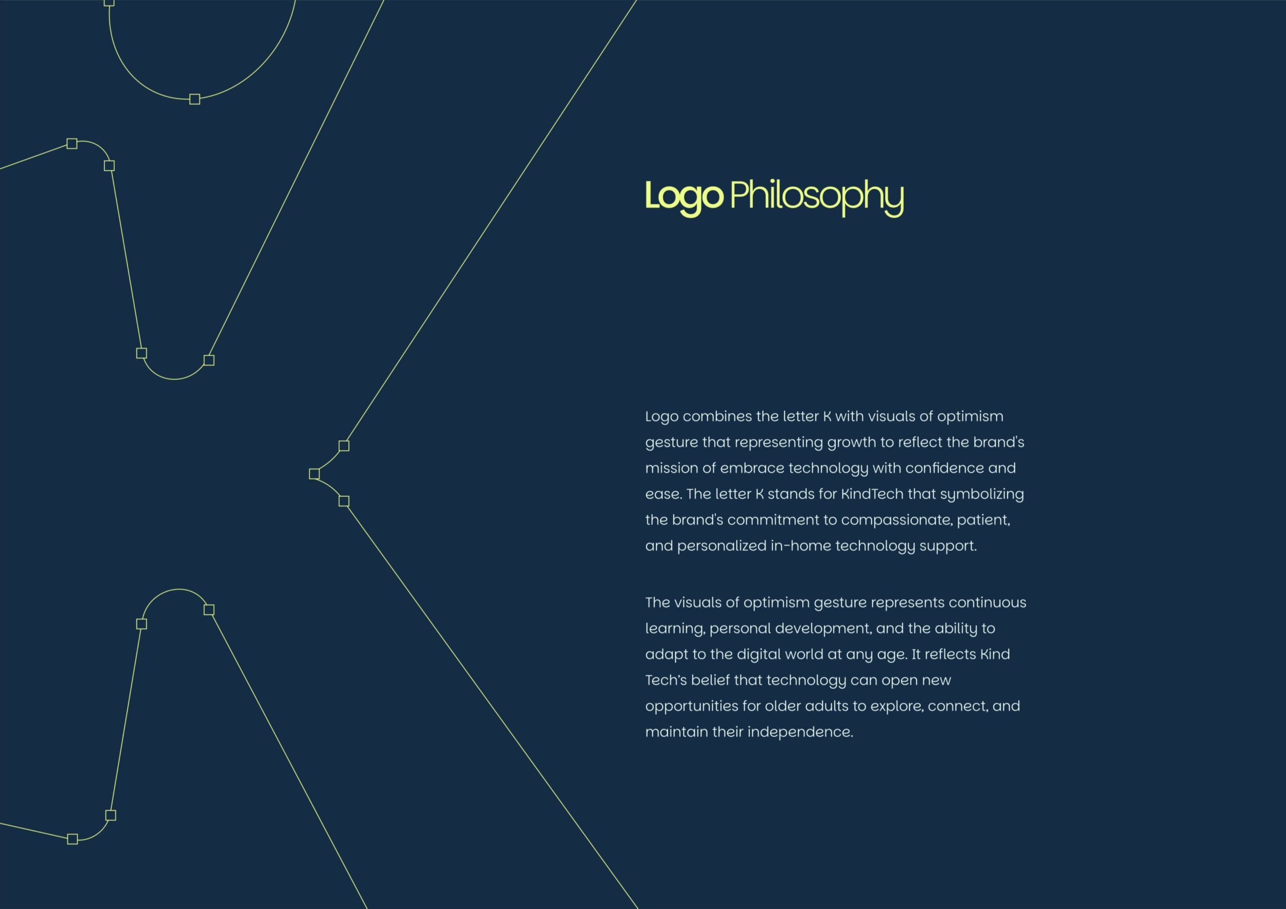 Kind Tech LA branding with a custom logo and marketing materials for senior technology support.