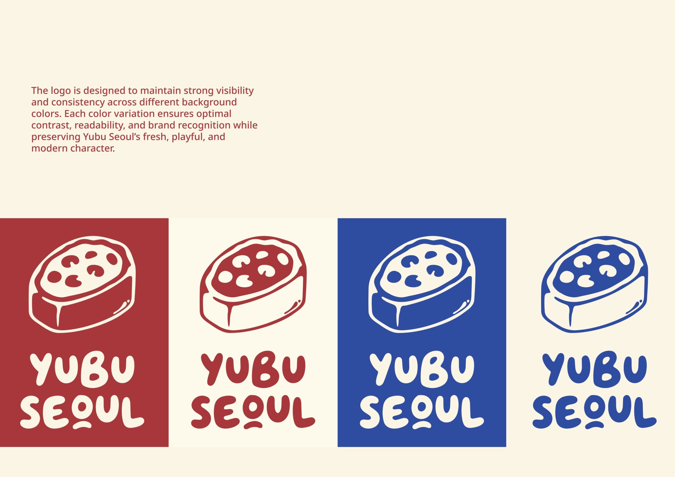 Yubu Seoul Korean restaurant branding with custom logo and food illustrations