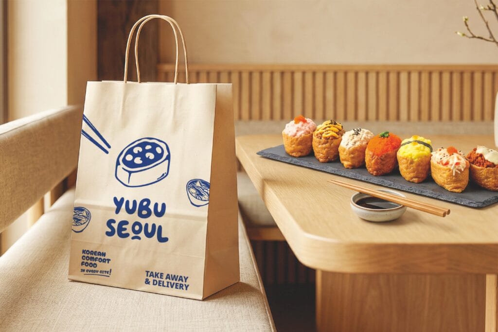 Yubu Seoul Korean restaurant branding with custom logo and food illustrations